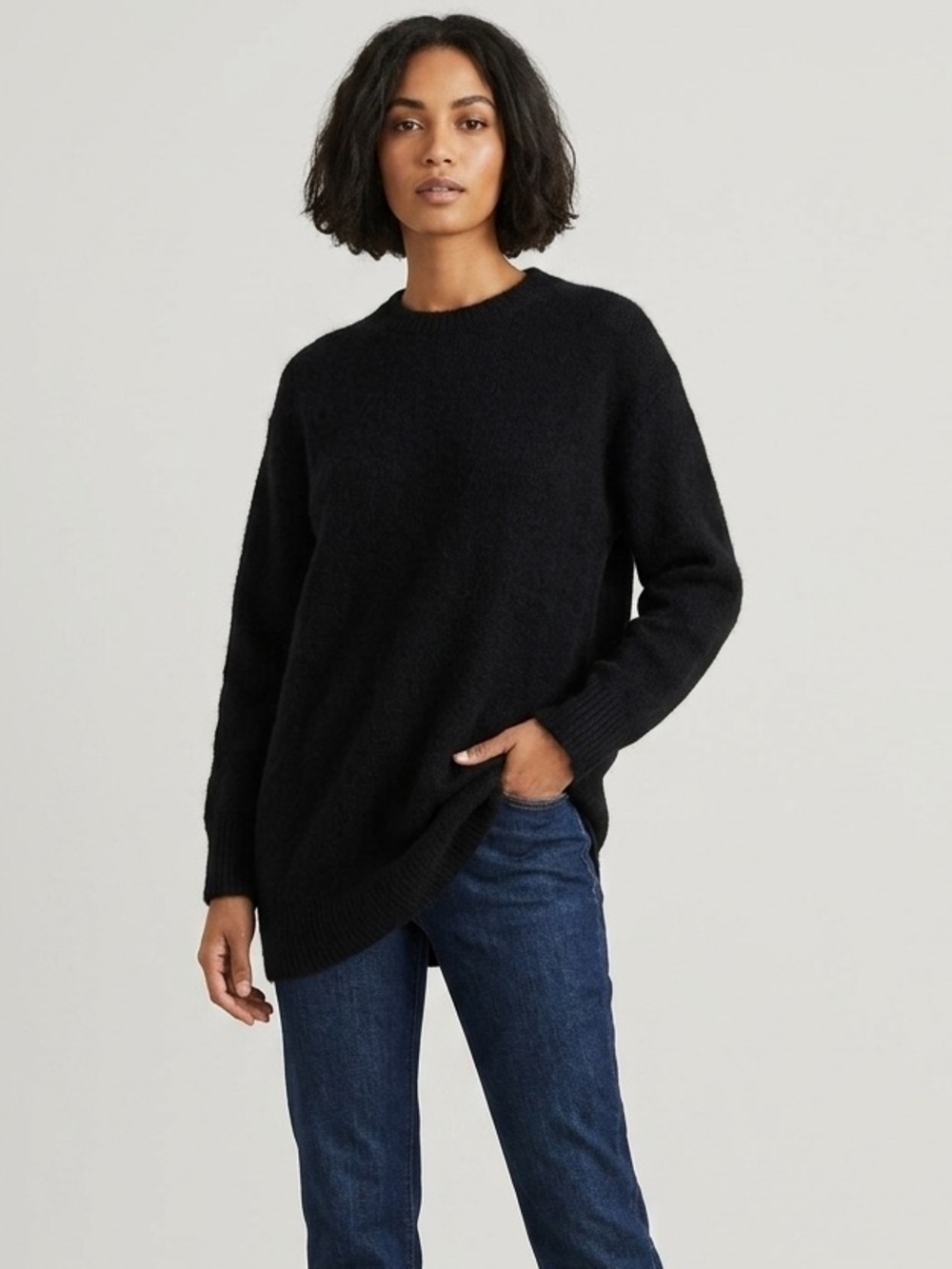 Wilfred Aritzia Alpaca Blend Oversized Knit Sweater Black Size 1/Small Cozy Fall